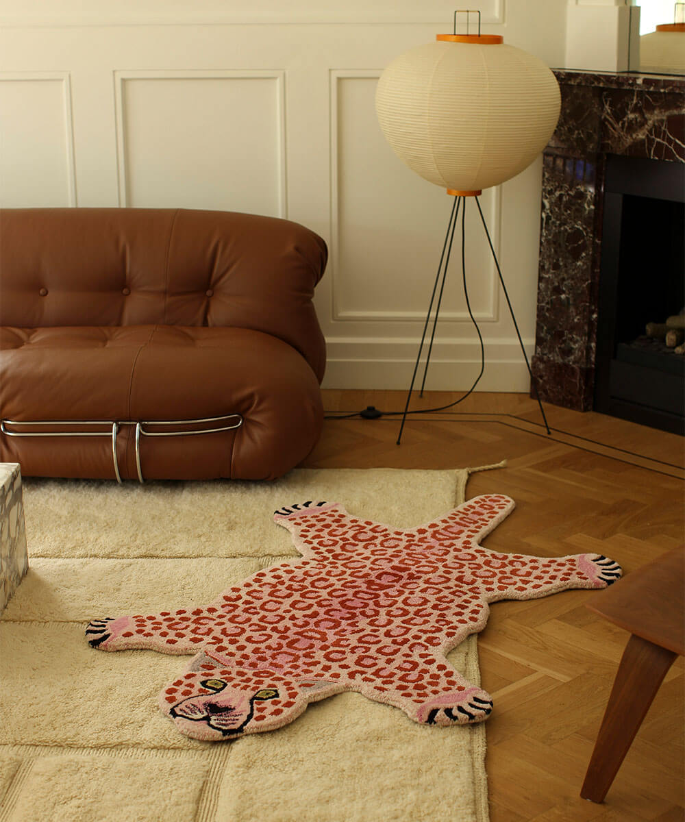 Wild Pink Leopard Rug