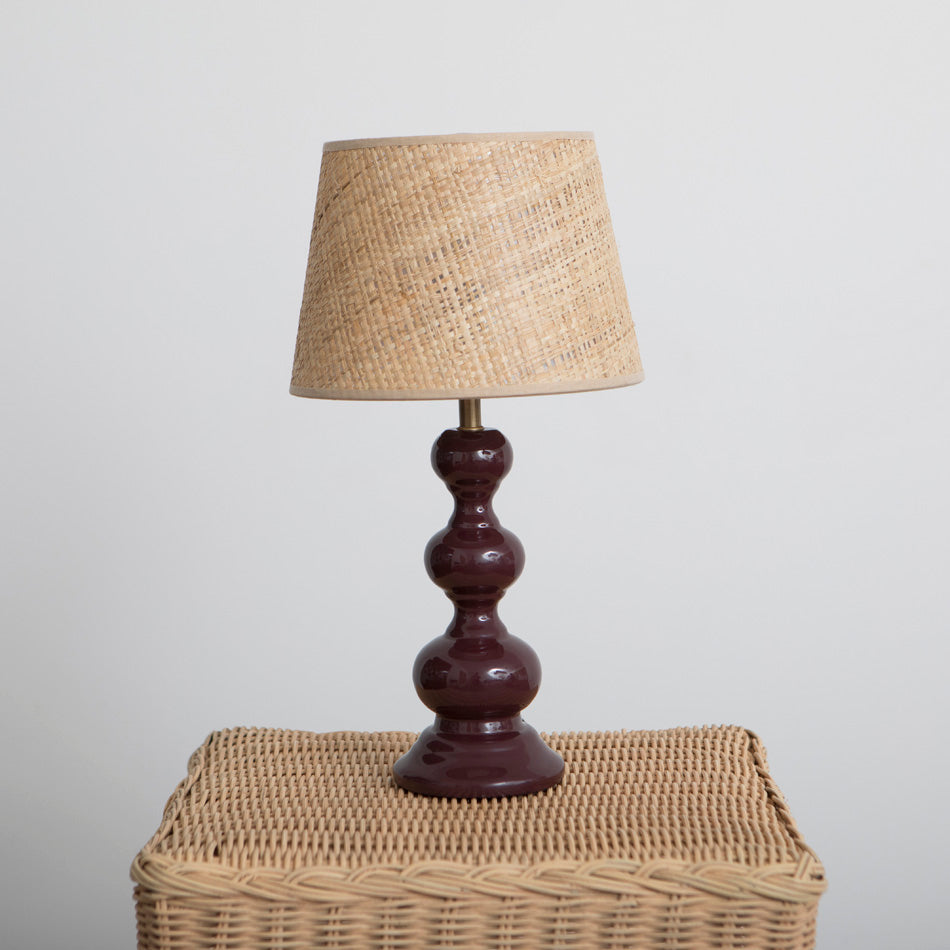Wooden Bobbin Mini Table Lamp - Wine