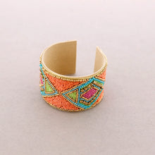 Load image into Gallery viewer, Beaded Cuff Bracelet Amber
