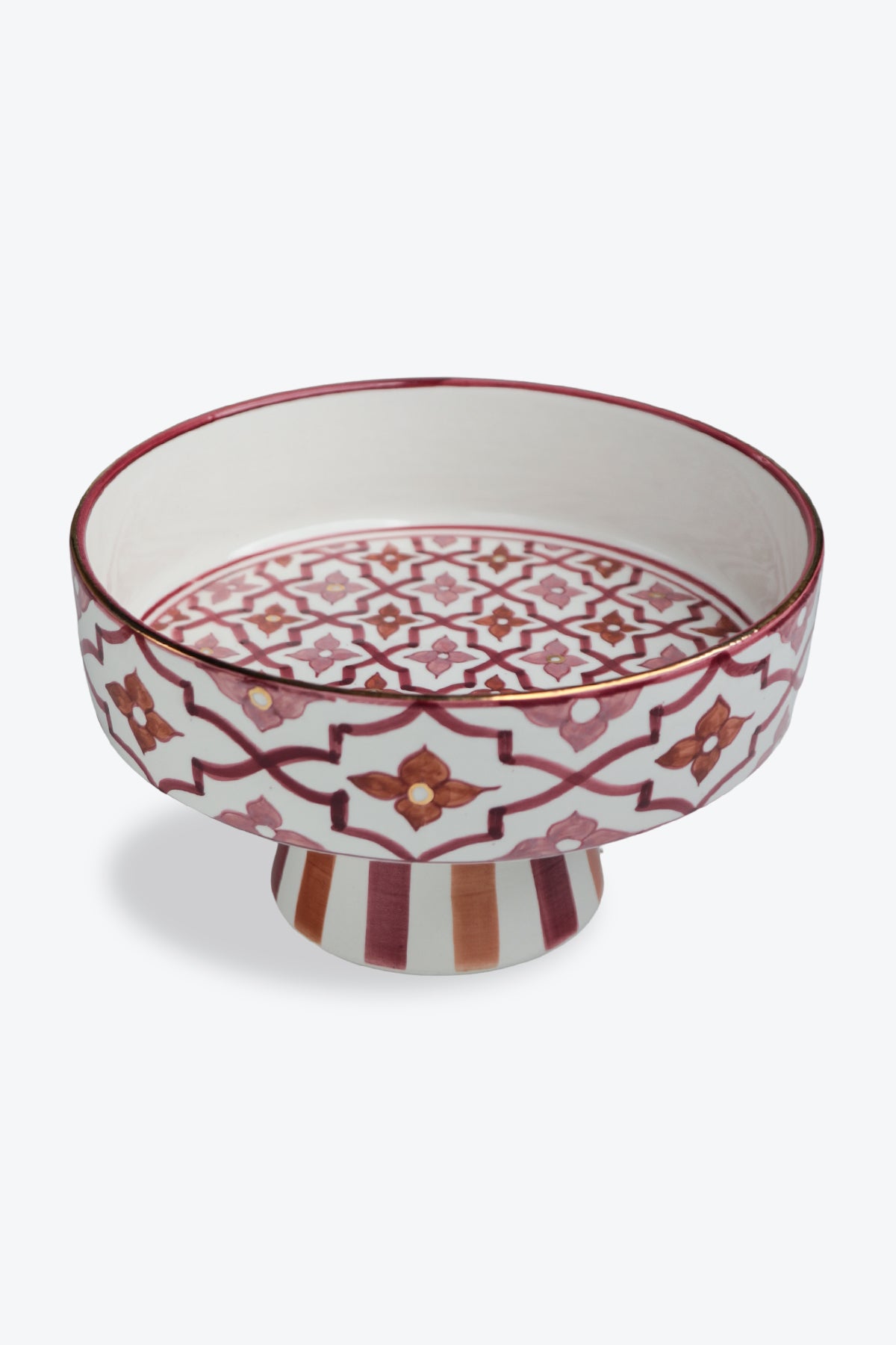 70's Aubergine Marsala Pedestal Serving Dish