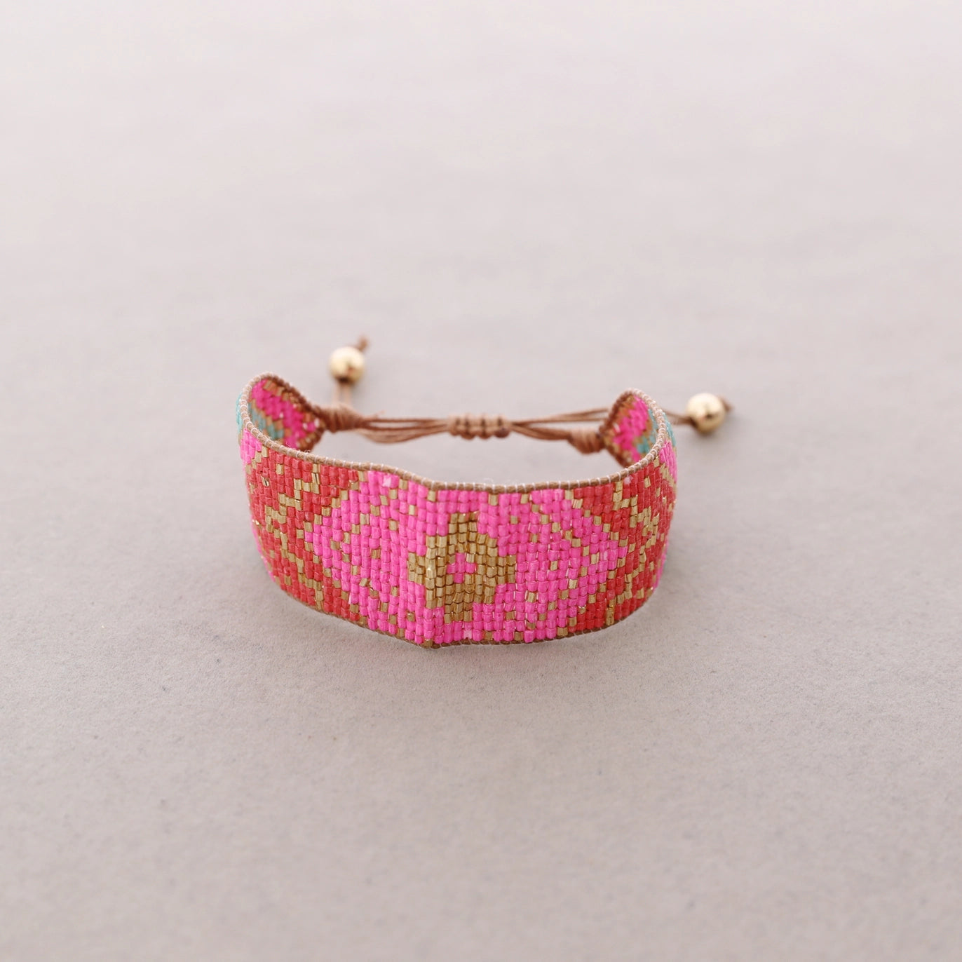 Macrame Bracelet Fuchsia Turquoise