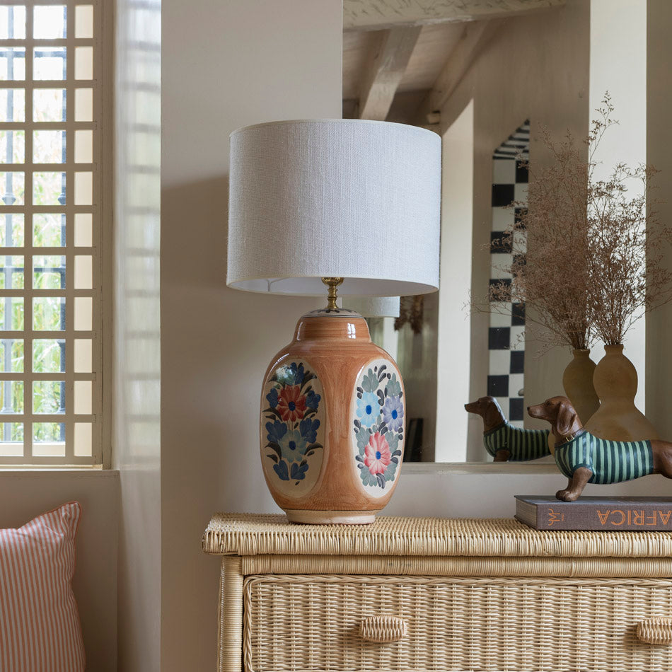 Gardenia Ceramic Lamp Base - Peach