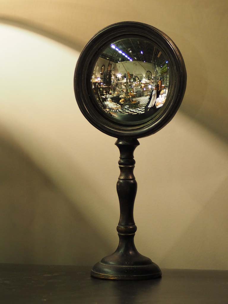 Noir Orbit Mirror On Stand