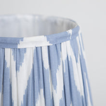 Load image into Gallery viewer, Ikat Blue Pleated Lampshade - Small
