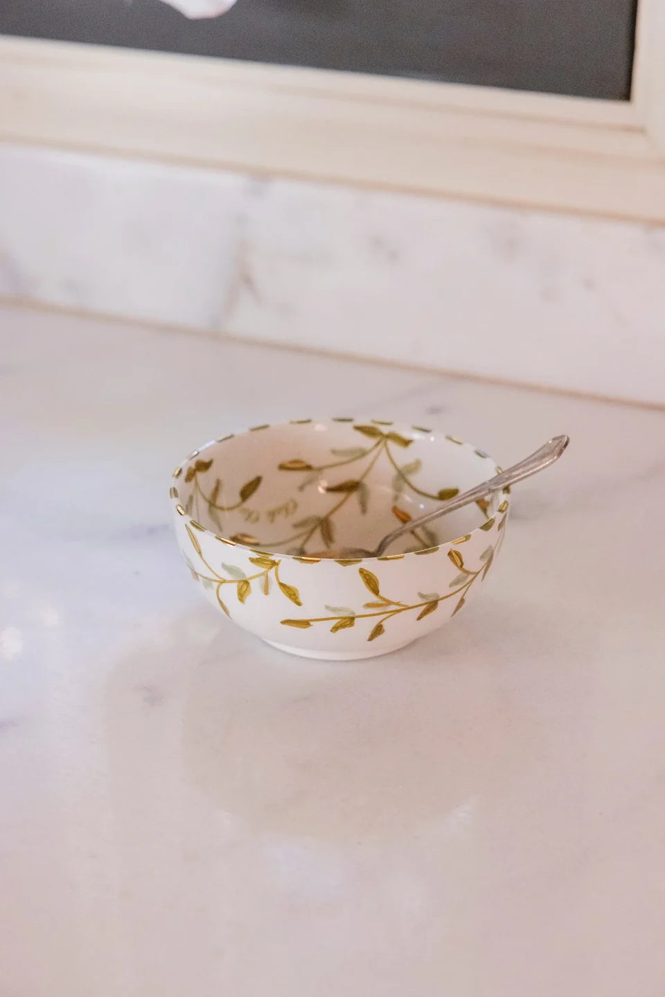 Feuilles Gold Low Bowl - Large