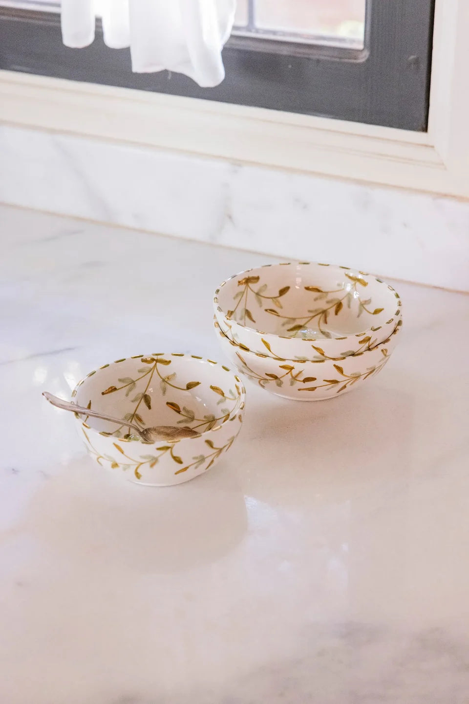 Feuilles Gold Low Bowl - Large