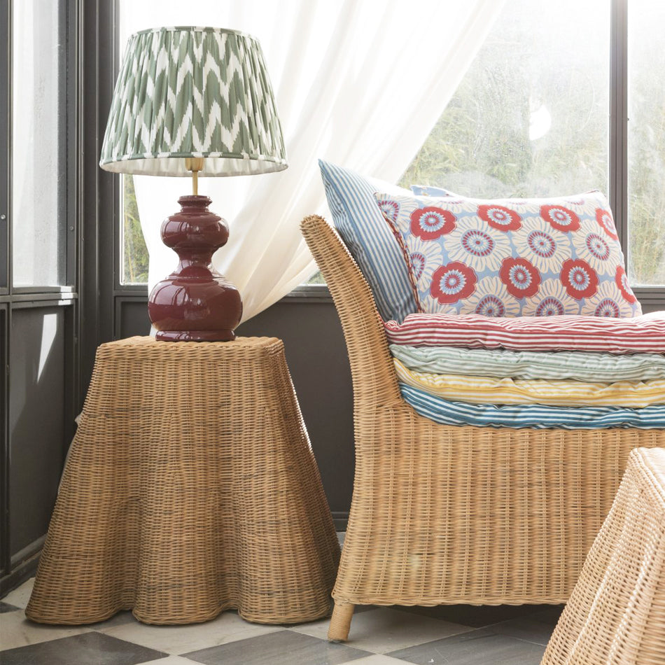Pleated Rattan Side Table