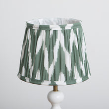 Load image into Gallery viewer, Ikat Green Pleated Lampshade - Small
