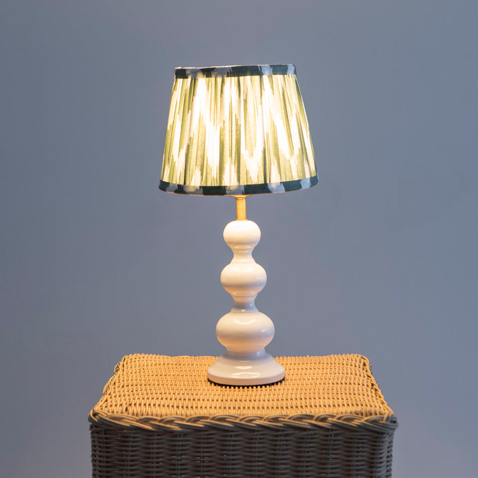 Ikat Green Pleated Lampshade - Small