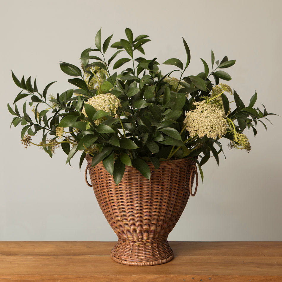 Jolene Rattan Vase Brown