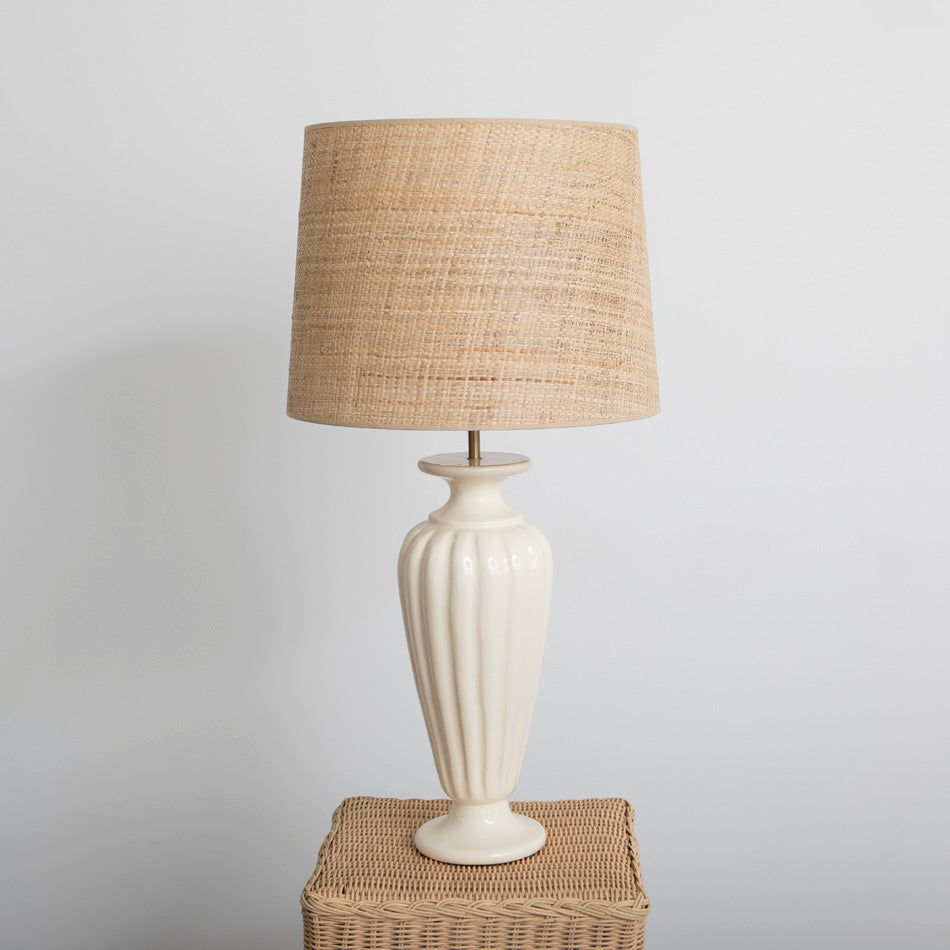 Cream Pipe Raffia Lampshade Medium