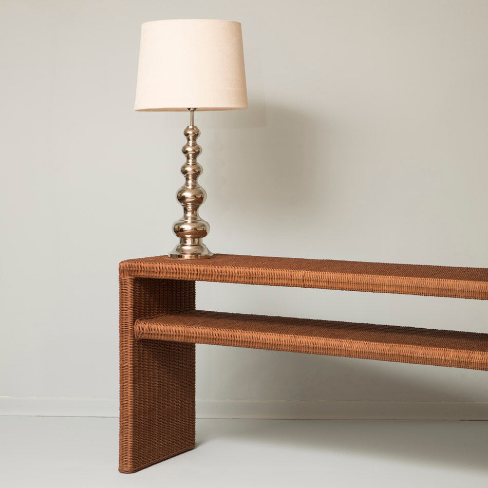 Olivia Rattan Console Table - Brown
