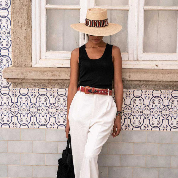 Terracotta Ribbon Hat