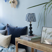 Load image into Gallery viewer, Wooden Bobbin Mini Table Lamp - Indigo
