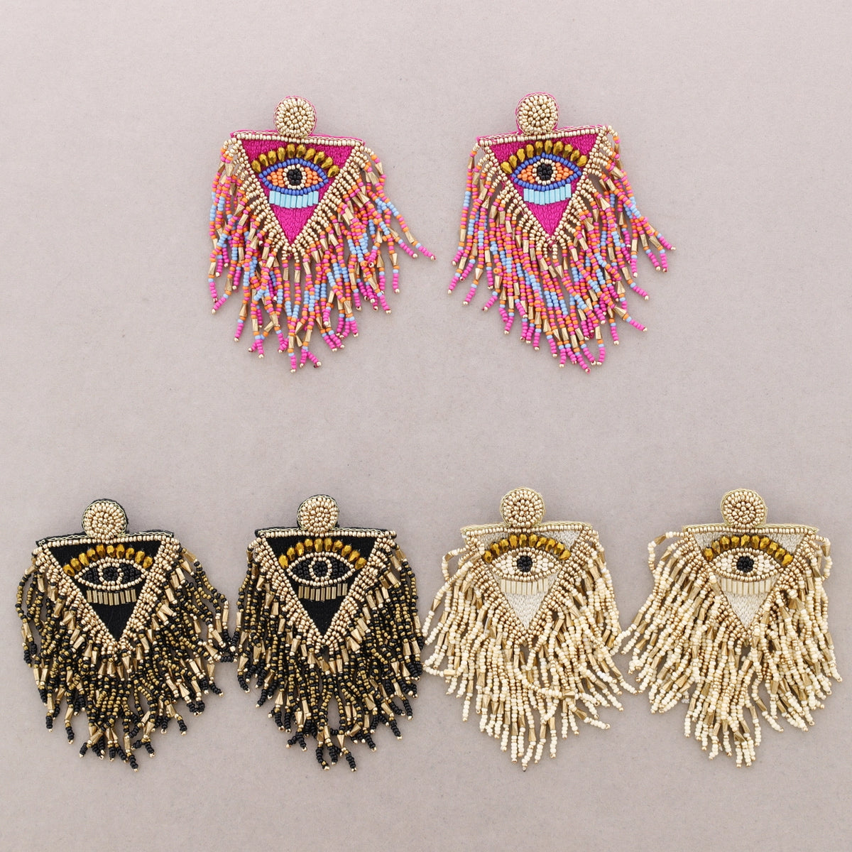 Evil Eye Earrings Ebony Gold