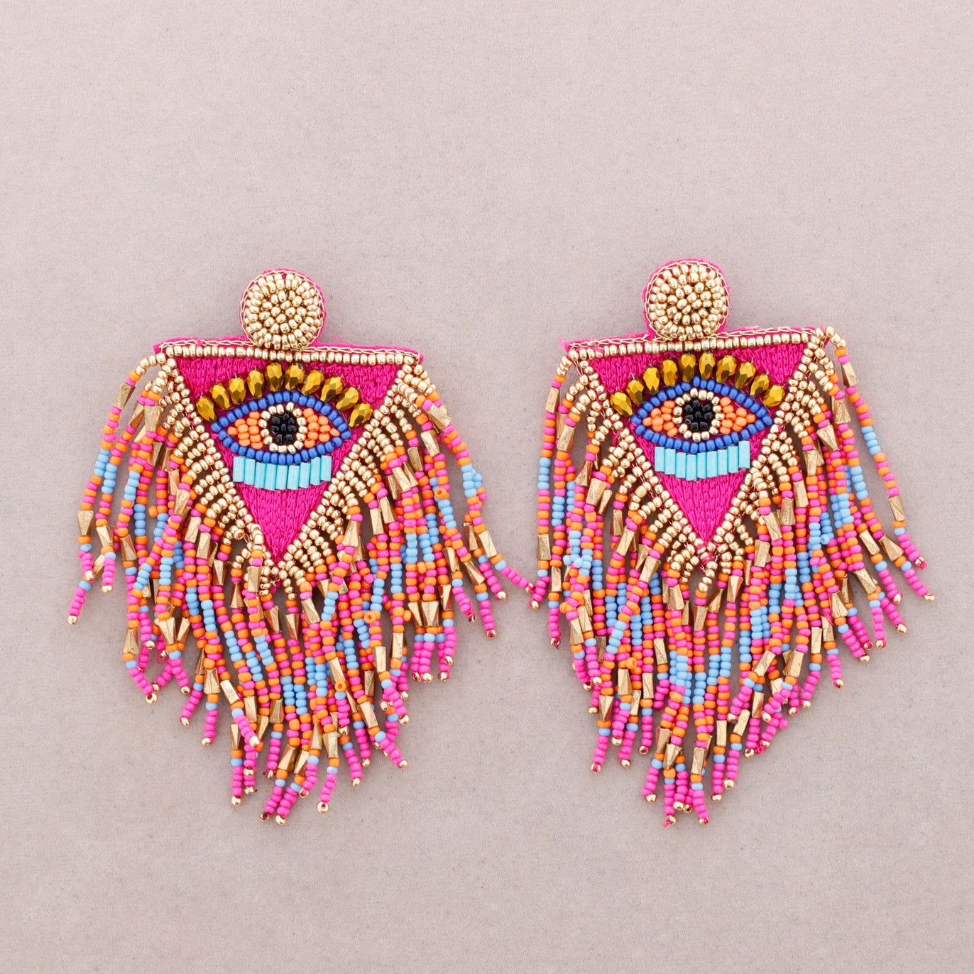 Evil  Eye Earrings Fuchsia