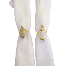 Load image into Gallery viewer, Gilded Shell Napkin Rings Set
