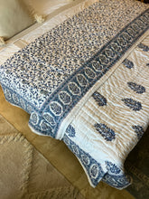 Load image into Gallery viewer, Blue Floral Jaipur Cotton Quilt - King
