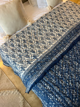 Load image into Gallery viewer, Blue &amp; White Jaipur Cotton Quilt - King
