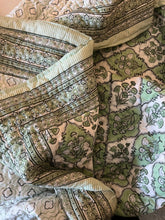 Load image into Gallery viewer, Green Jaipur Cotton Quilt - Queen
