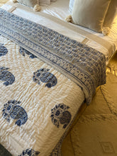 Load image into Gallery viewer, Island Blue Jaipur Cotton Quilt - Queen
