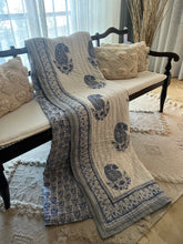 Load image into Gallery viewer, Island Blue Jaipur Cotton Quilt - Queen
