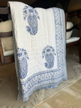 Load image into Gallery viewer, Island Blue Jaipur Cotton Quilt - Queen
