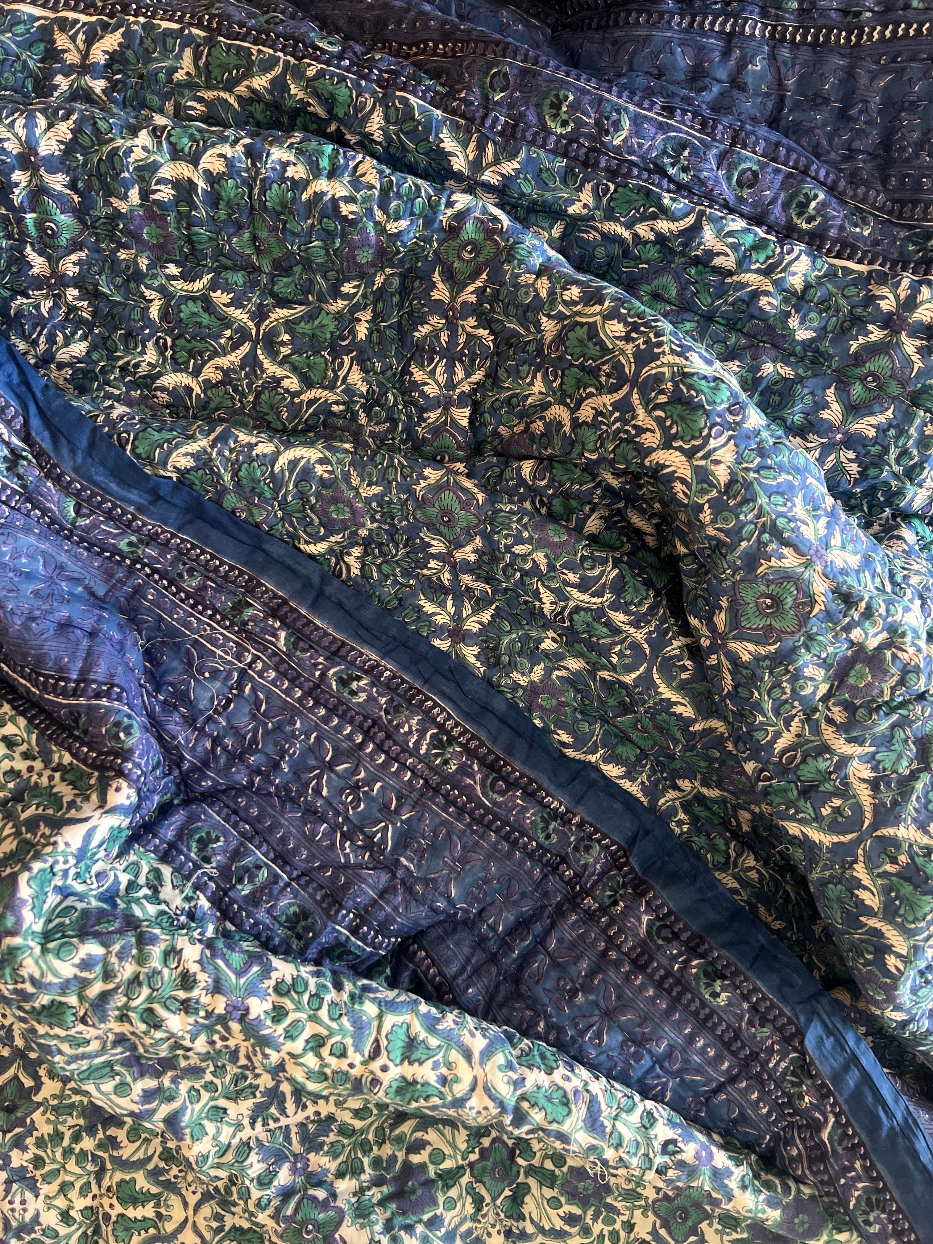 Green Blue Forest Quilt - King