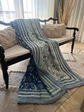 Load image into Gallery viewer, Egyptian Blue Jaipur Cotton Quilt - Queen
